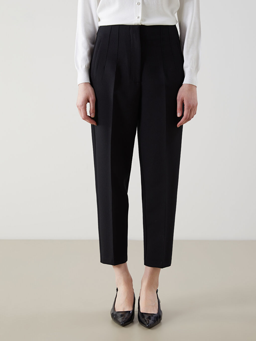 Siyah Standart Fit Kadın Pantolon-2