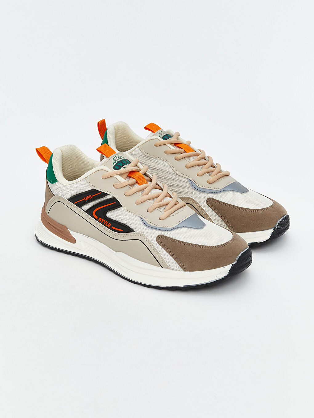 Bej Bağcıklı Erkek Spor Ayakkabı