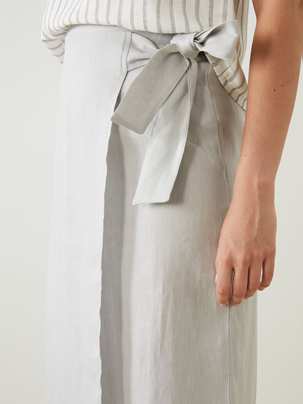 100% Linen Skirt with Elastic Waist-2