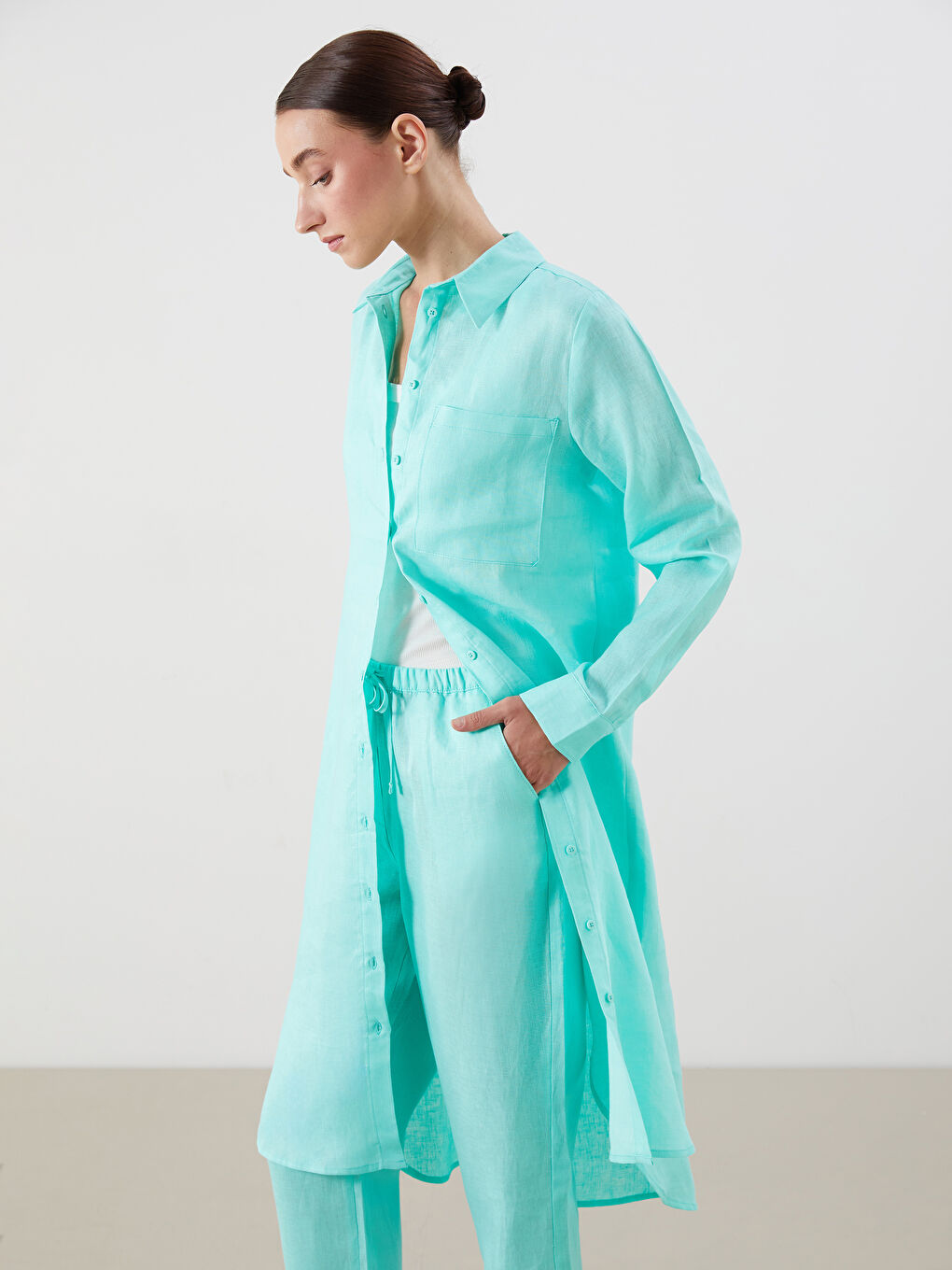 100% Linen Women's Shirt Tunic