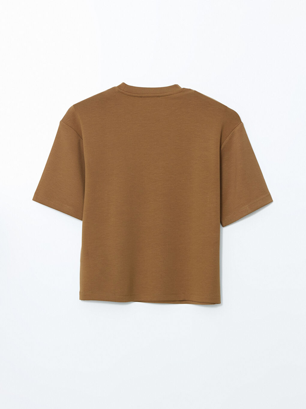 Haki Bisiklet Yaka Kadın Tişört-5