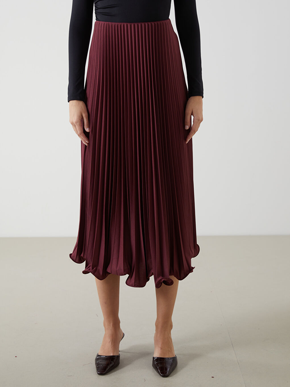 Elastic Waist Chiffon Women’S Pleated Skirt -S5N225Z8-CTM
