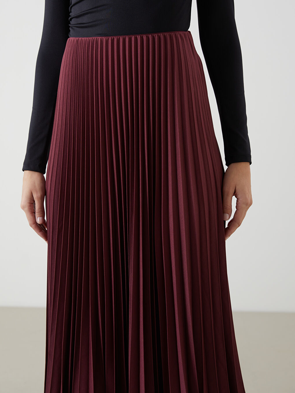 Elastic Waist Chiffon Women’S Pleated Skirt -S5N225Z8-CTM