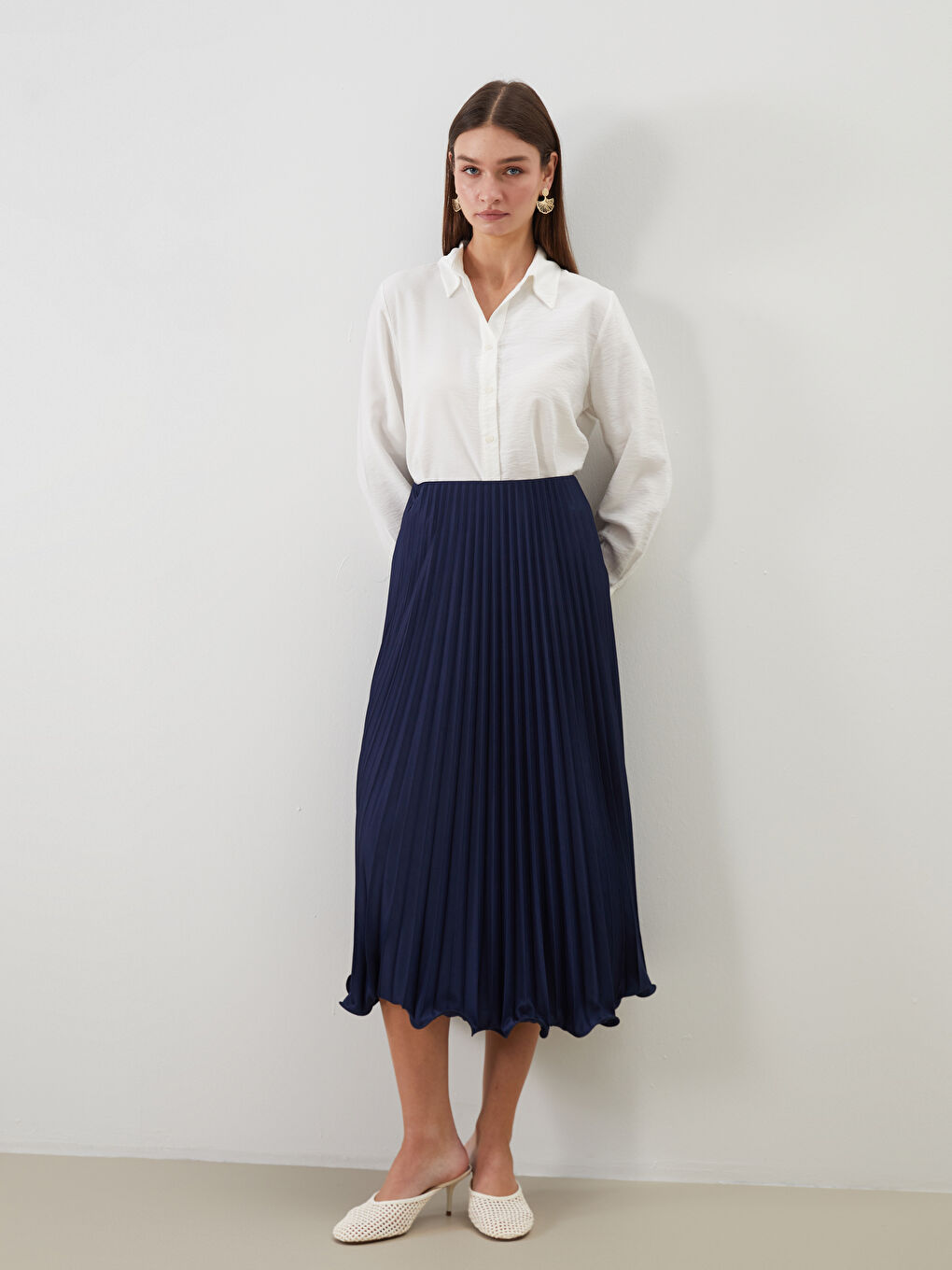 Elastic Waist Chiffon Women’S Pleated Skirt -S5N225Z8-ZZL