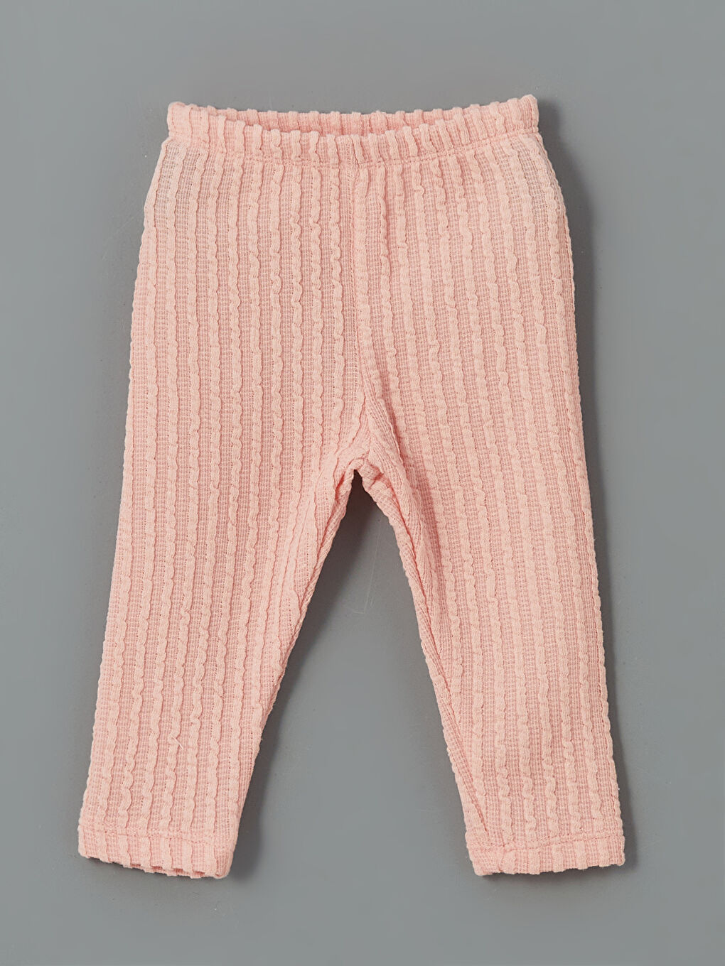 Pembe Beli Lastikli Çizgili Kız Bebek Tayt