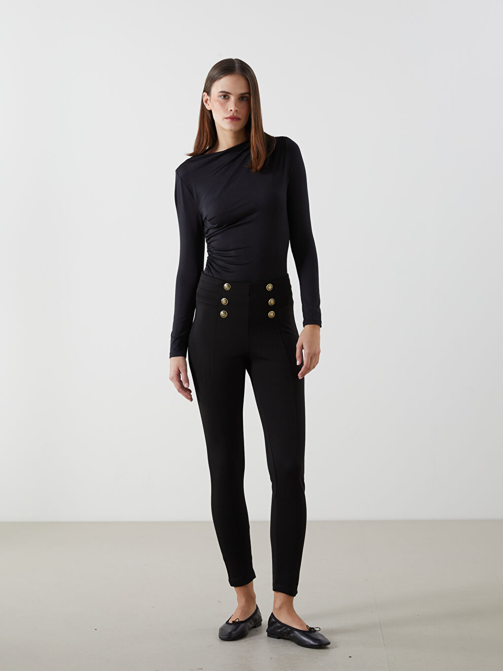 Elastic Waist Slim Fit Women's Trousers -S5N241Z8-CVL