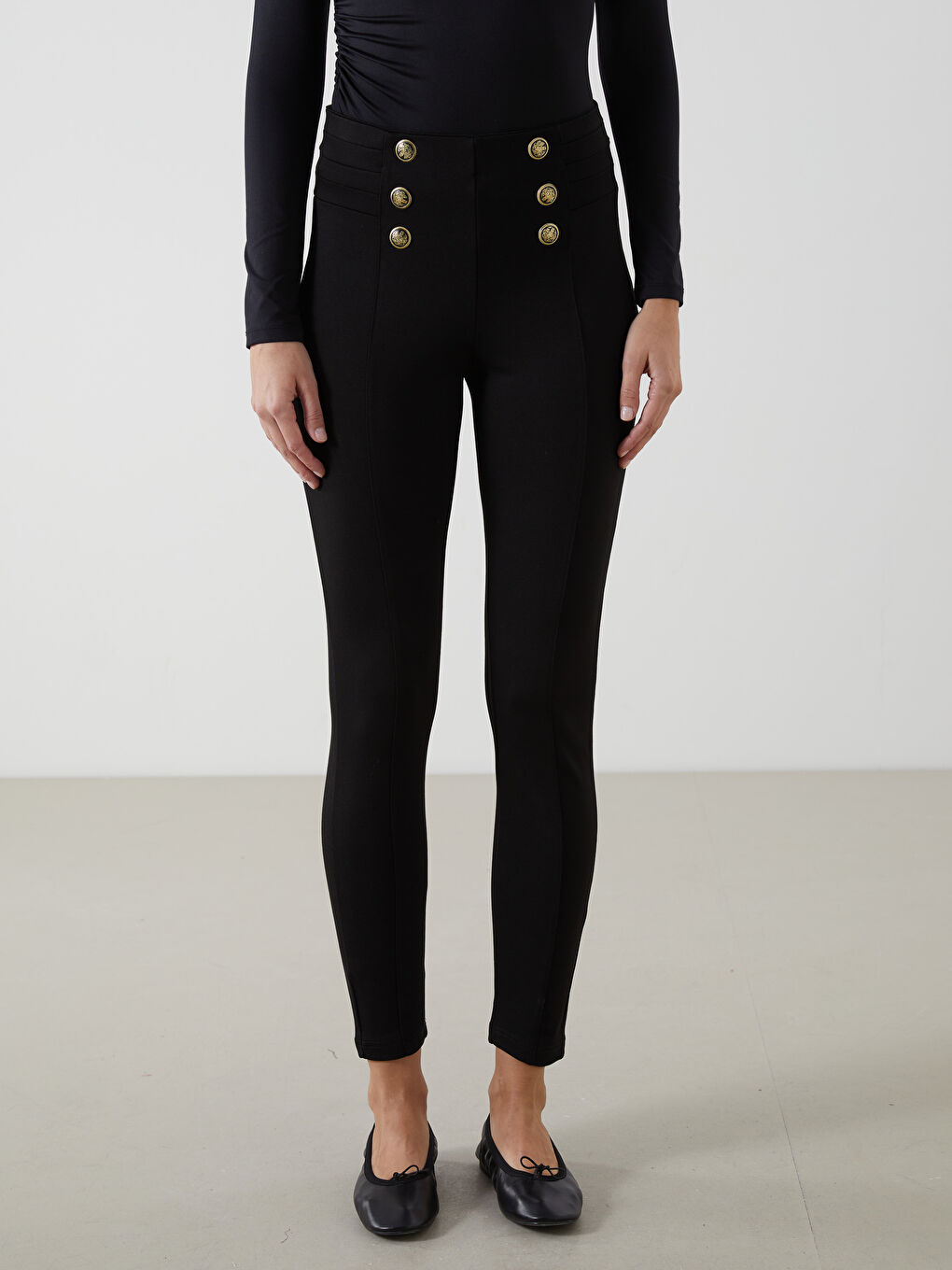 Elastic Waist Slim Fit Women's Trousers -S5N241Z8-CVL