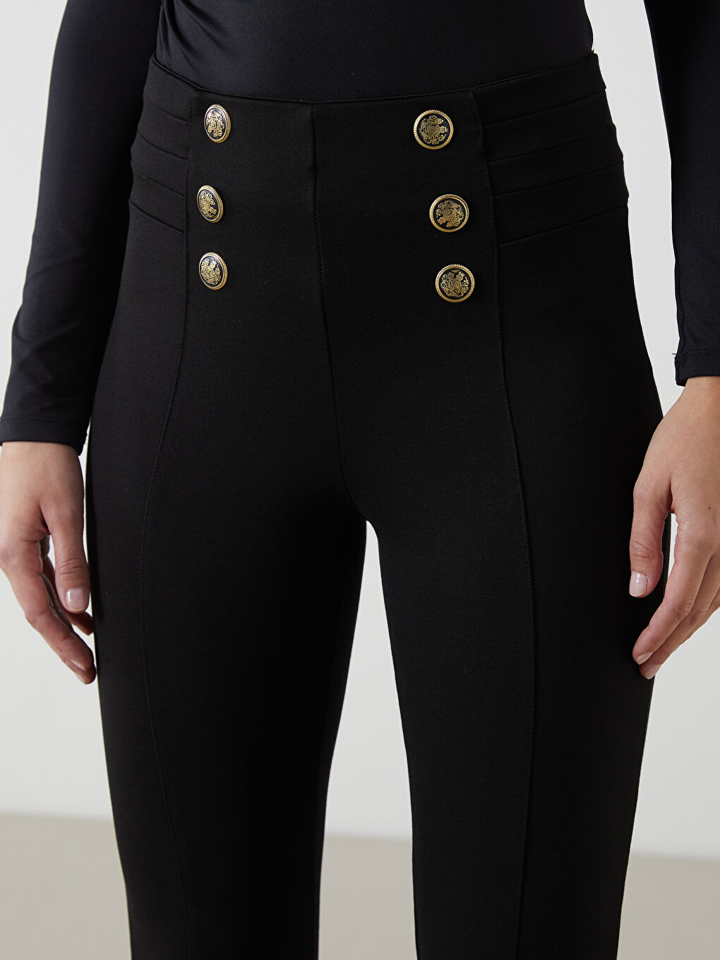 Elastic Waist Slim Fit Women's Trousers -S5N241Z8-CVL