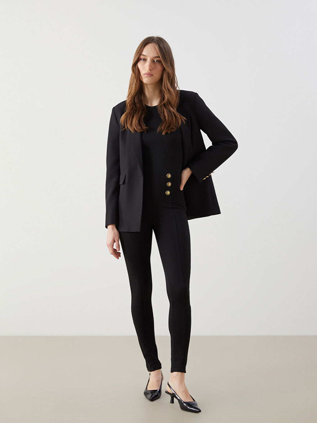 Elastic Waist Slim Fit Women's Trousers -S5N241Z8-CVL