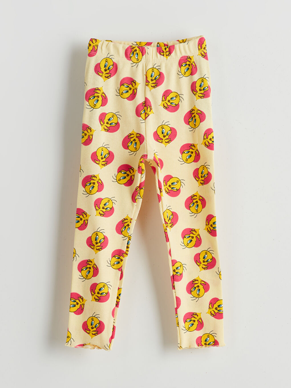 Ekru Tweety Baskılı Kız Bebek Tişört ve Tayt 2'li-2