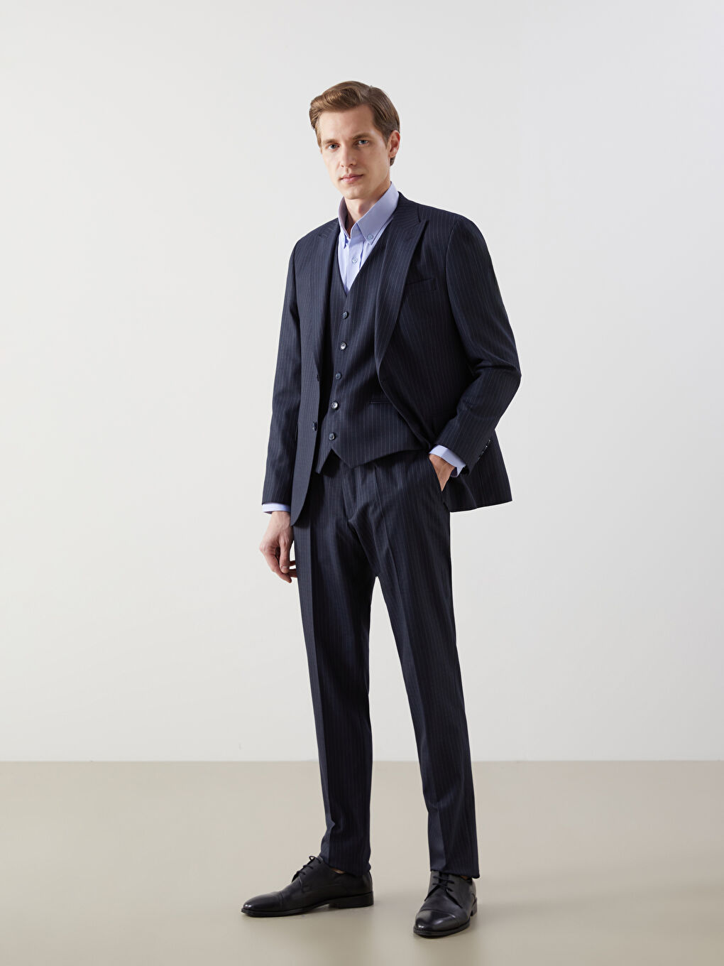 Lacivert Slim Fit Gabardin Erkek Pantolon