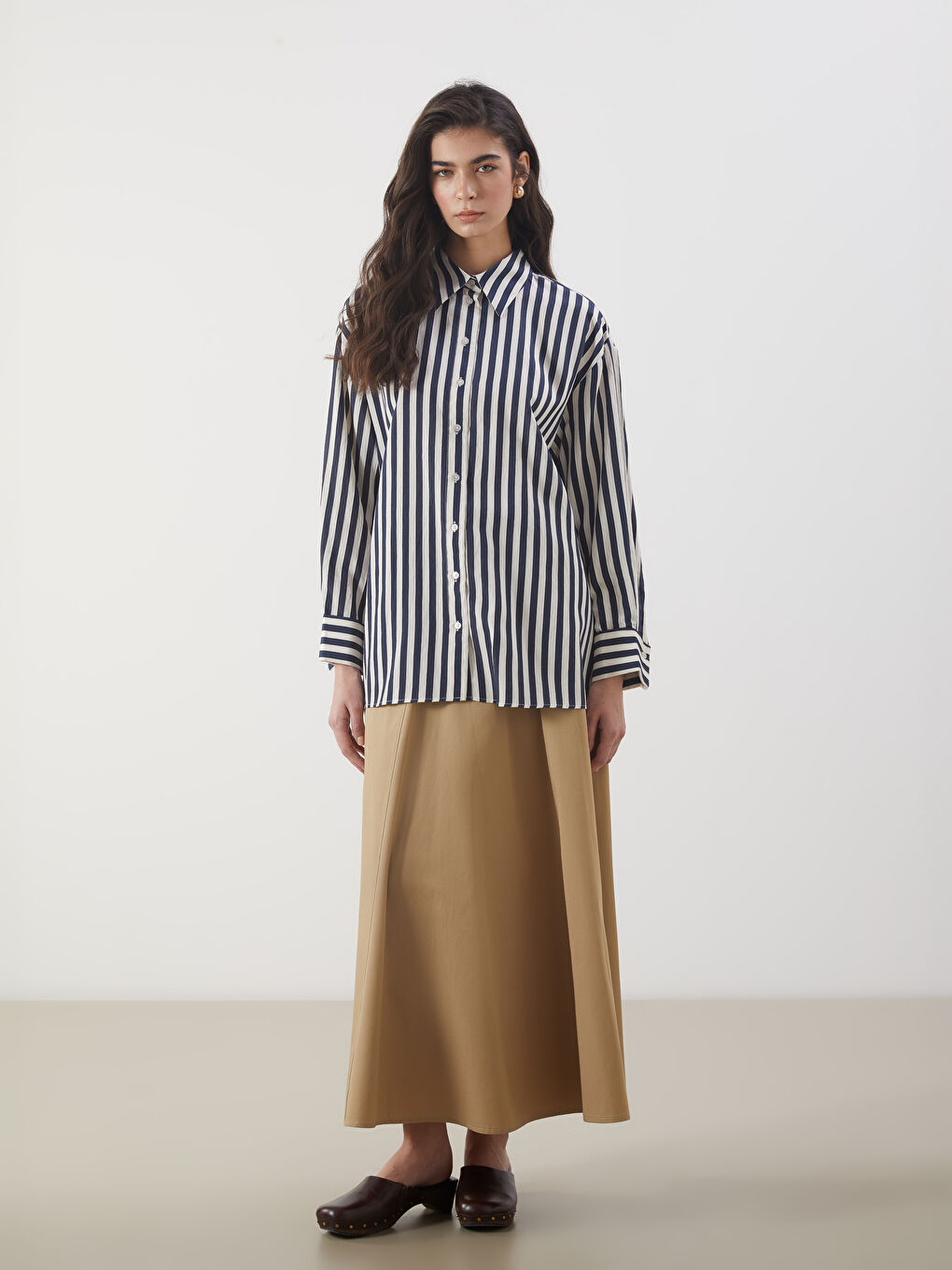 Striped Women's Shirt Tunic -S5N323Z8-LGS
