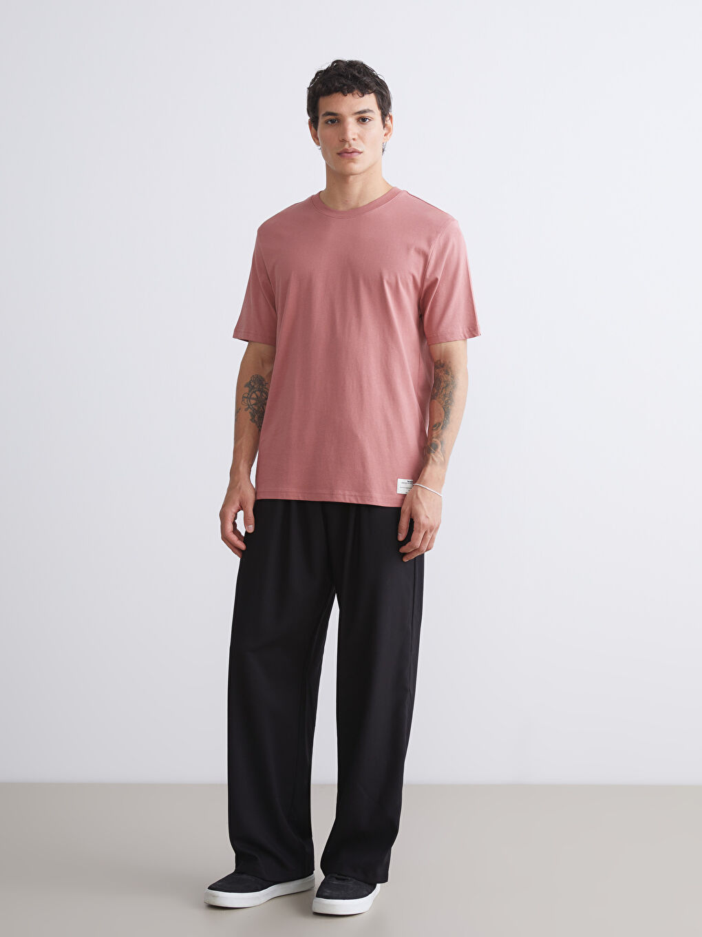 T-shirt pour Hommes en Jersey à Col Rond-1