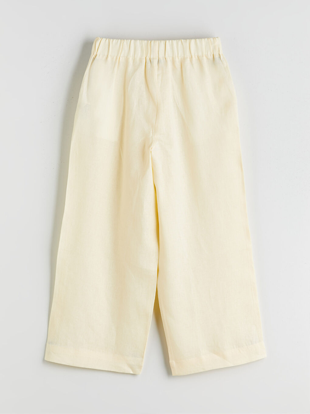100% Linen Women's Elastic Waist Trousers-5