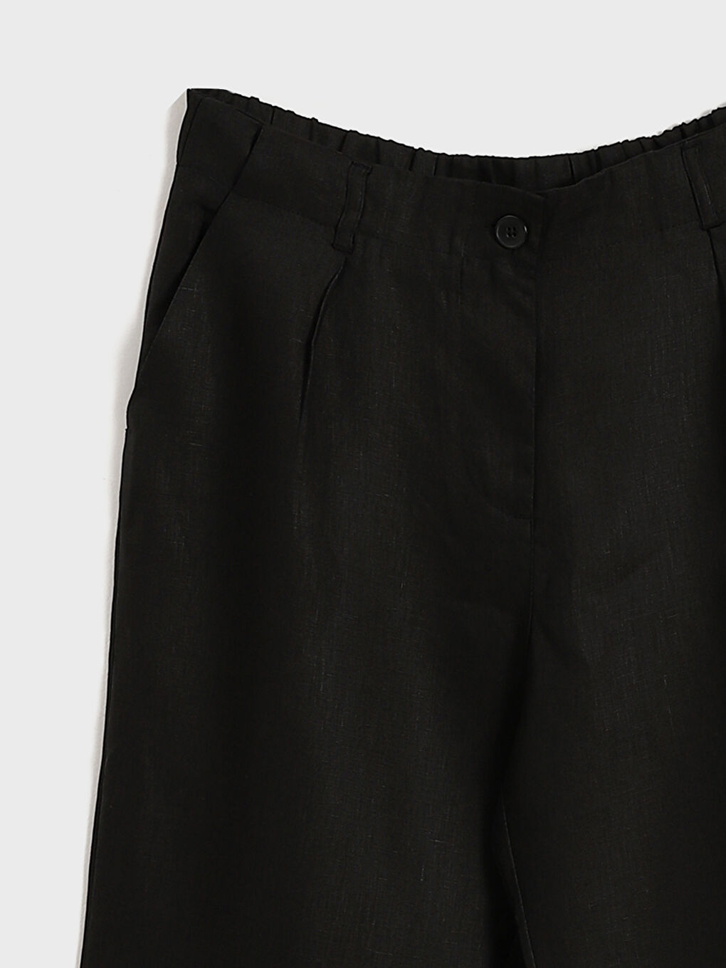 Elasticated Waist Linen Women's Trousers -S5N366Z8-CVL