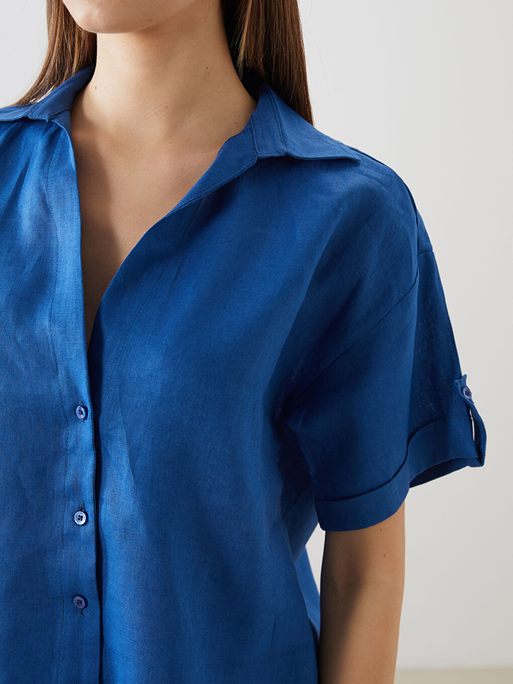 Oversize Linen Women's Shirt -S5N377Z8-R4A