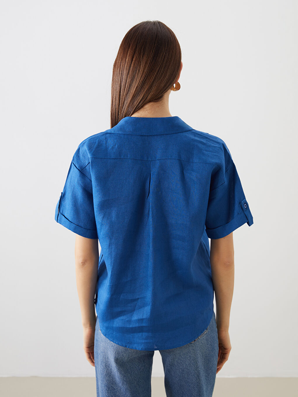 Oversize Linen Women's Shirt -S5N377Z8-R4A