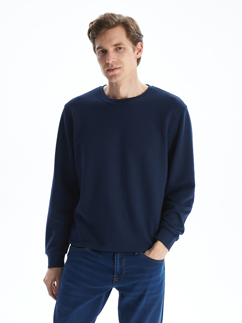Crew Neck Long Sleeve Printed Men's Sweatshirt -S5N382Z8-YE1