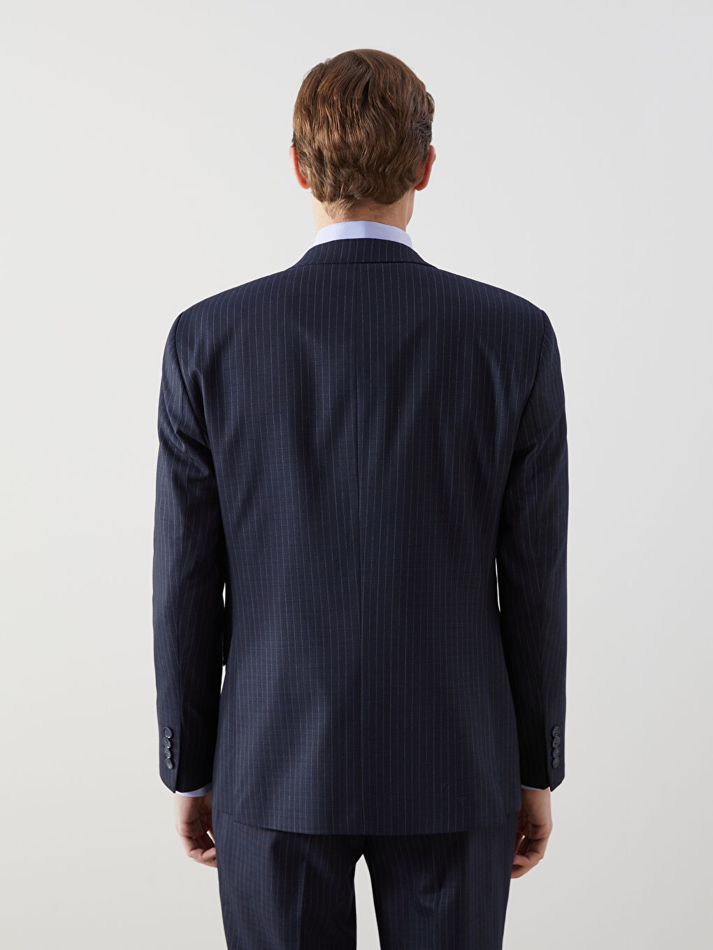 Lacivert Dar Kalıp Erkek Blazer Ceket-3