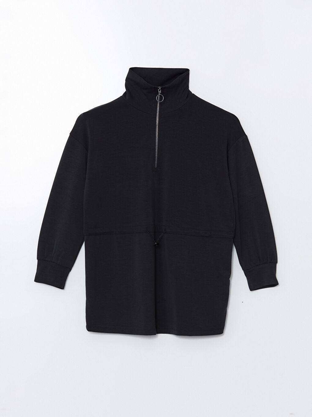 LCW Modest Antrasit Modal Karışımlı Oversize Kadın Sweatshirt Tunik - 4