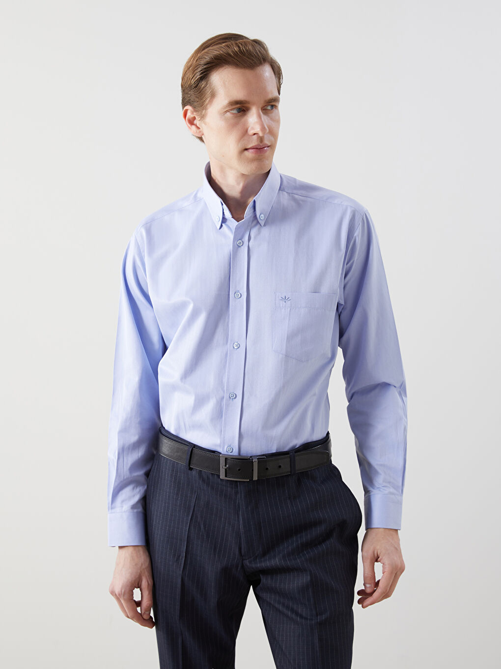 Mavi Regular Fit Uzun Kollu Gabardin Erkek Gömlek