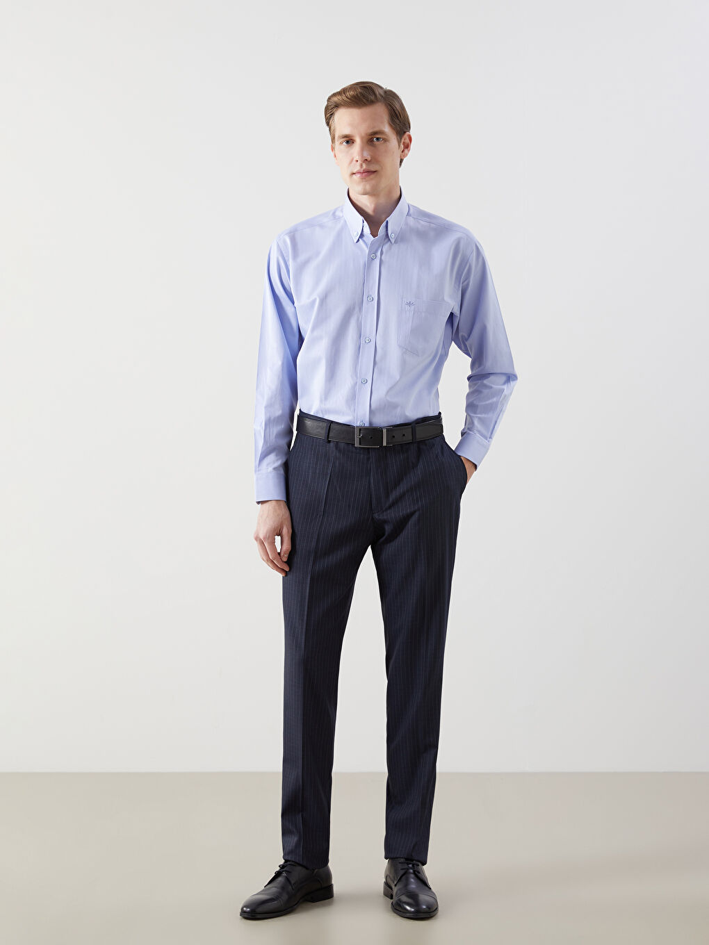 Mavi Regular Fit Uzun Kollu Gabardin Erkek Gömlek-1