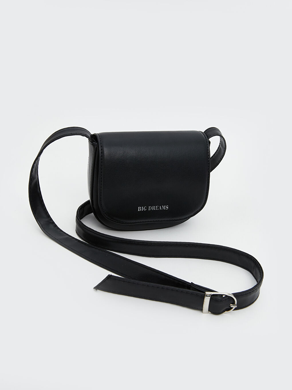 Siyah Deri Görünümlü Kız Çocuk Omuz Çantası-1