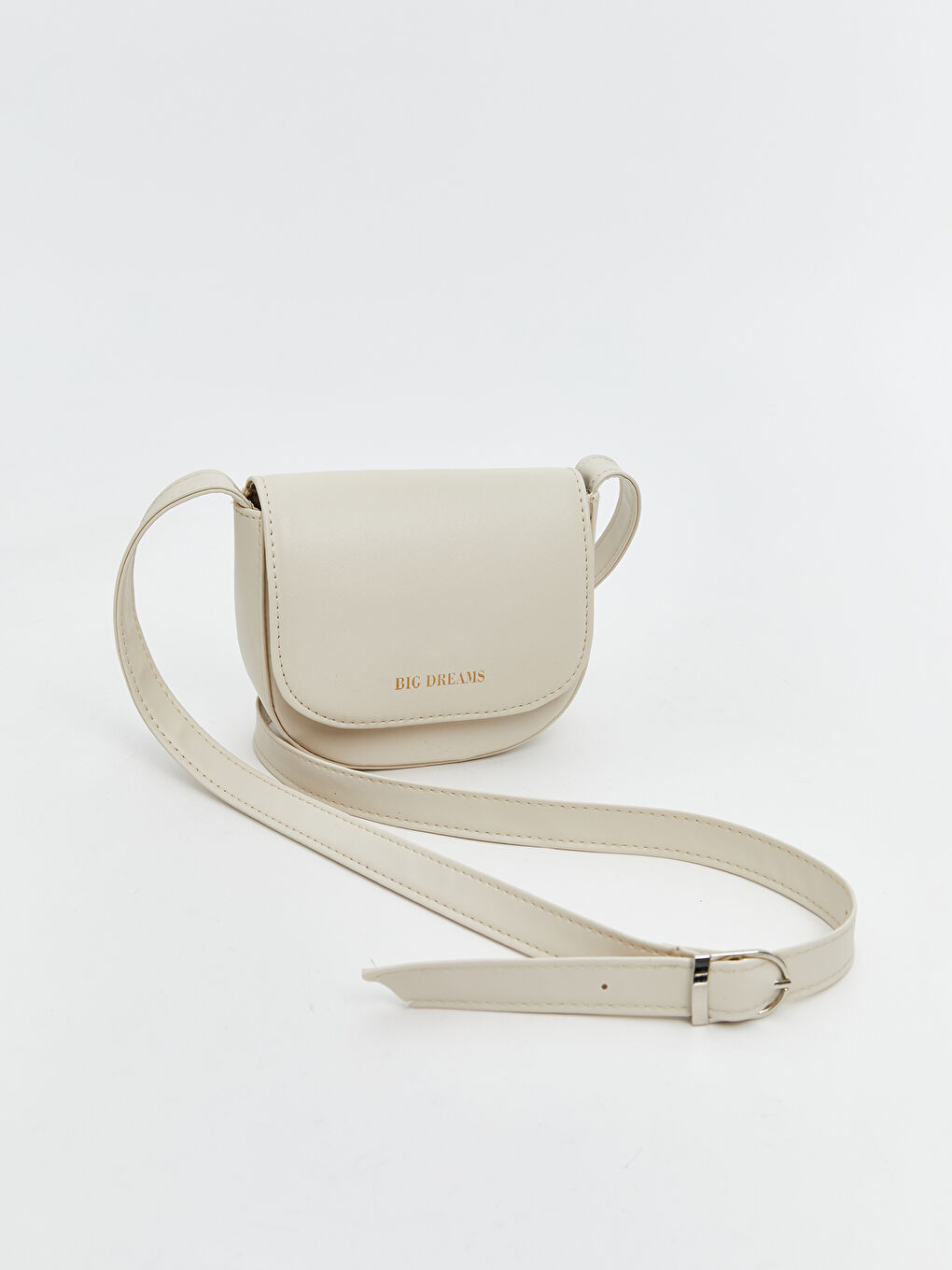 Ekru Deri Görünümlü Kız Çocuk Omuz Çantası-1