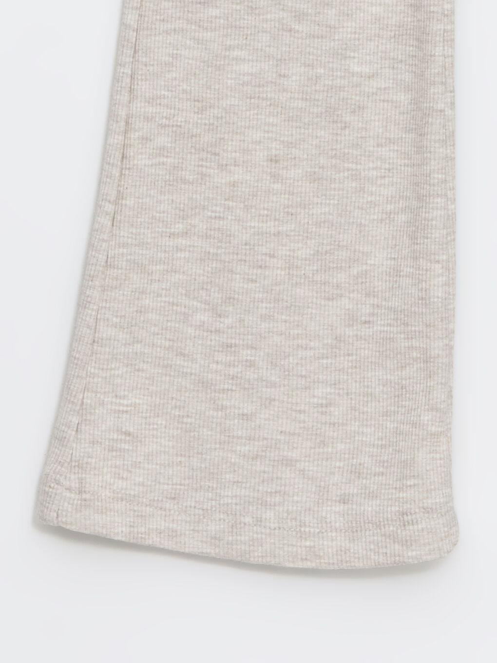 Bej Beli Lastikli İspanyol Paça Kız Çocuk Tayt-1