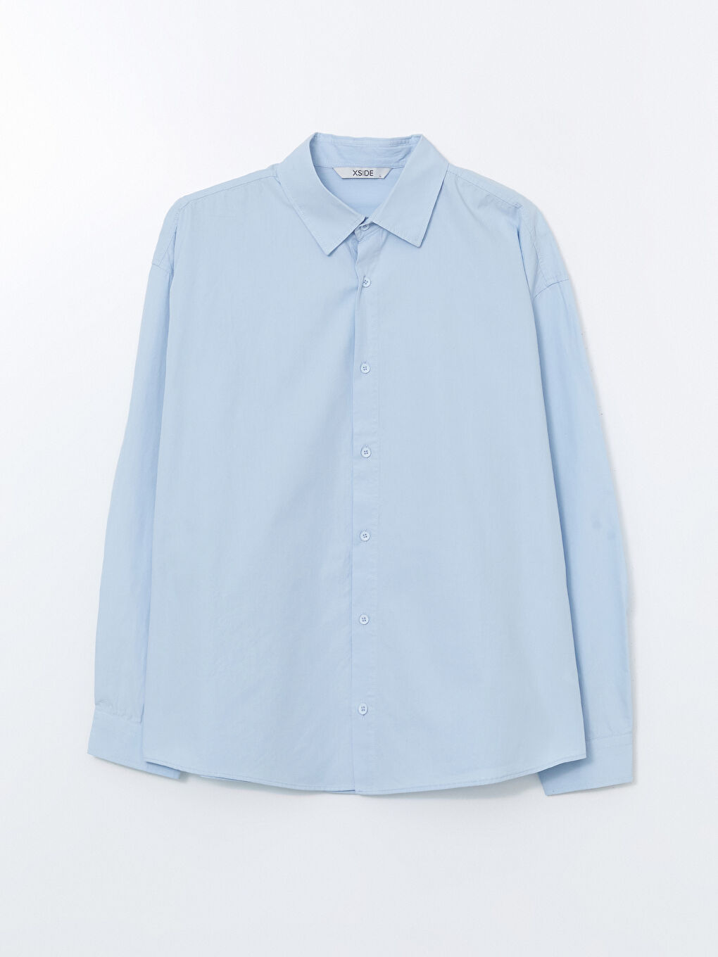 Mavi Rahat Kalıp Uzun Kollu Erkek Gömlek-4