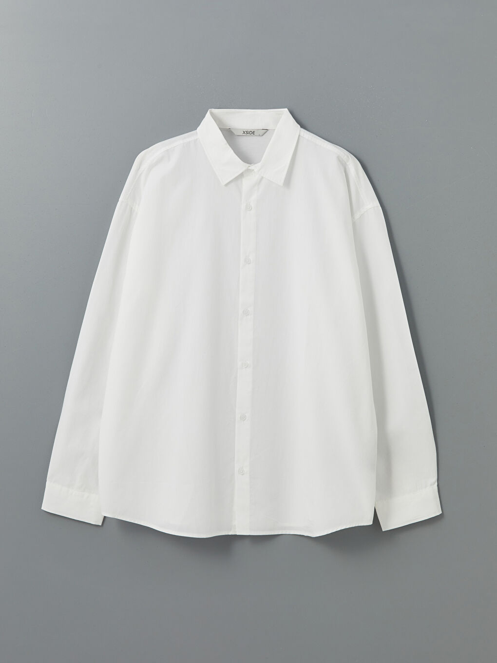 Beyaz Rahat Kalıp Uzun Kollu Erkek Gömlek-8