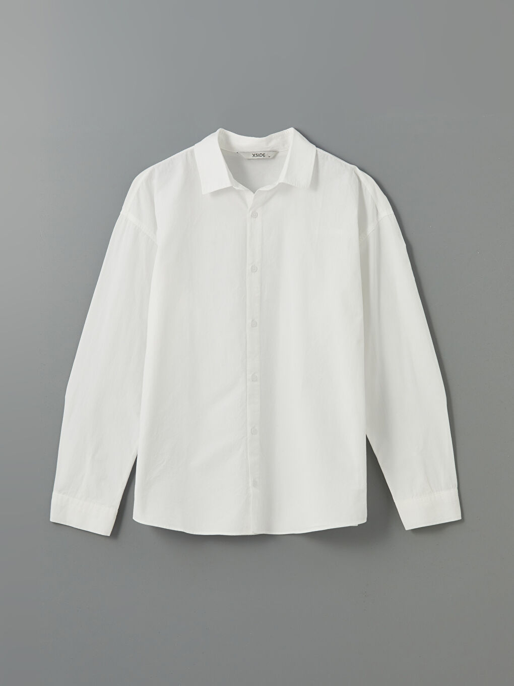 Beyaz Rahat Kalıp Uzun Kollu Erkek Gömlek-10