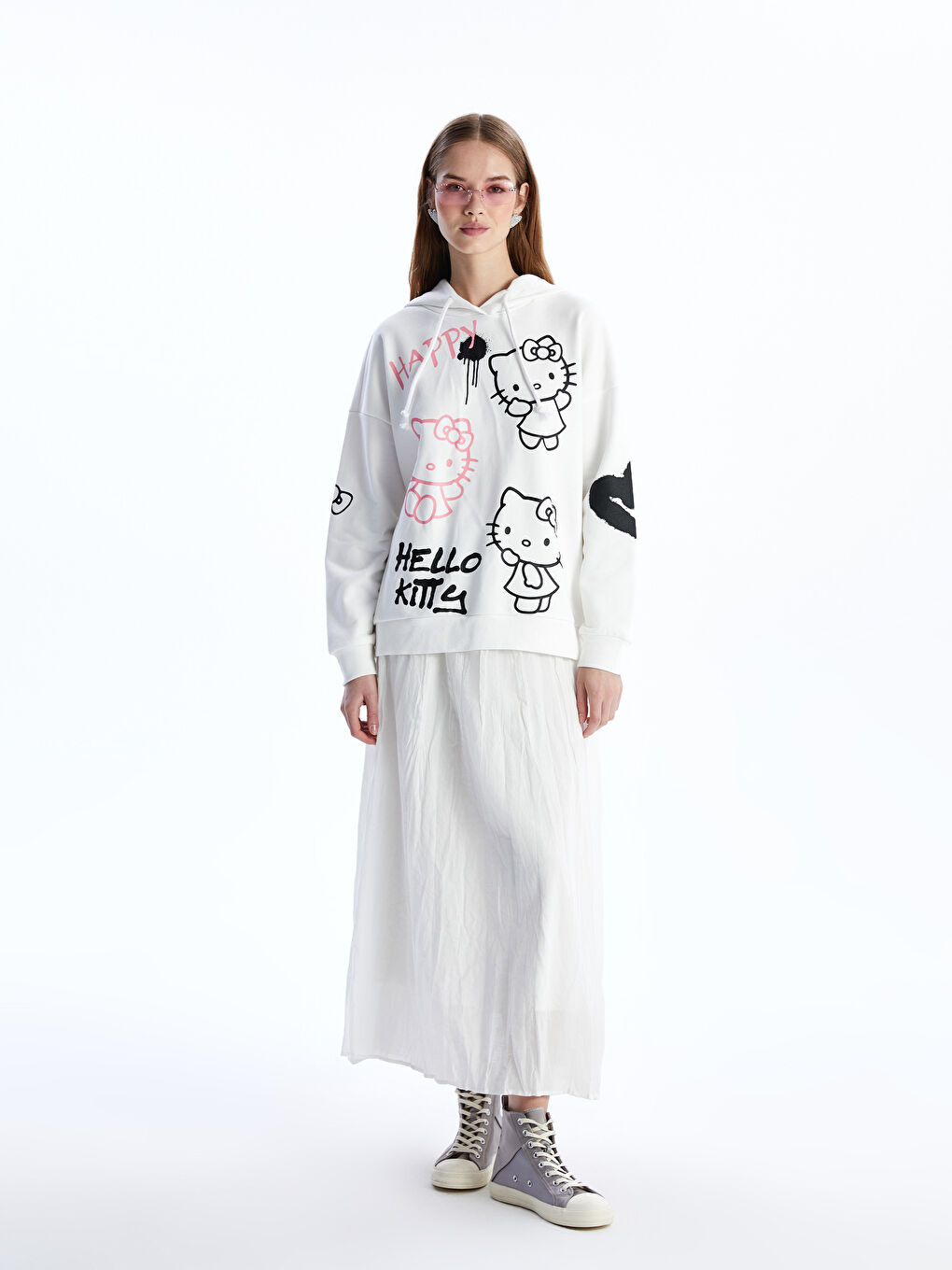Woman ECRU Hoodie -S5N433Z8-R9J