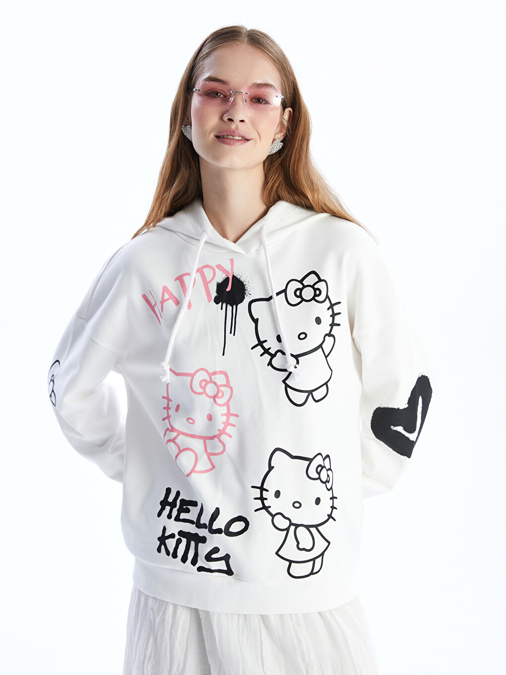 Woman ECRU Hoodie -S5N433Z8-R9J