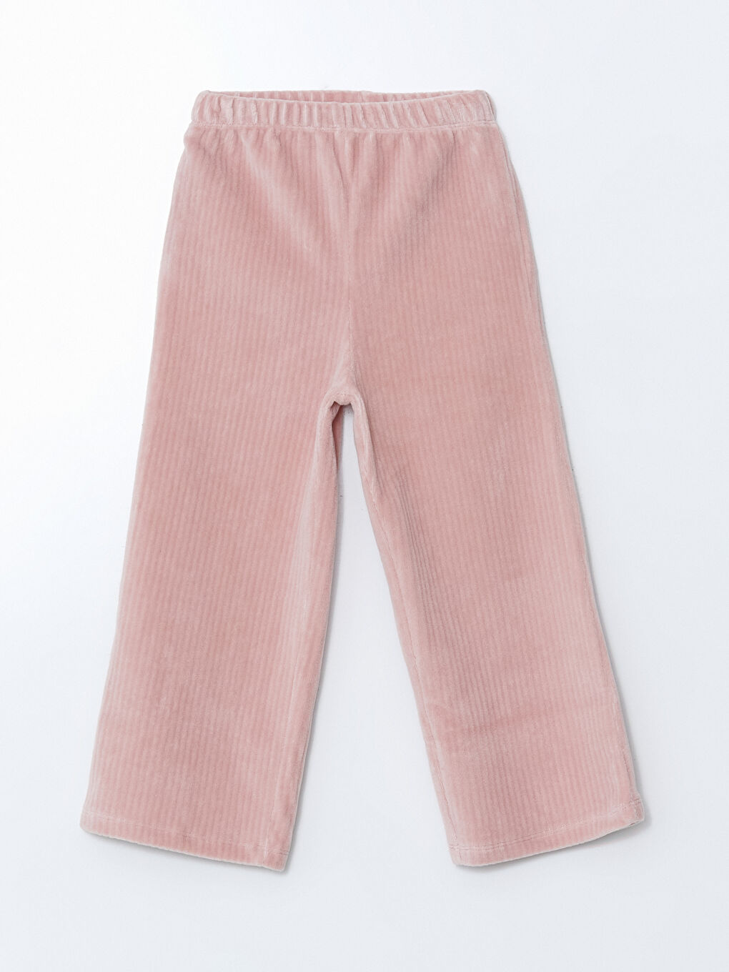 Pembe Beli Lastikli Kadife Kız Çocuk Eşofman Altı