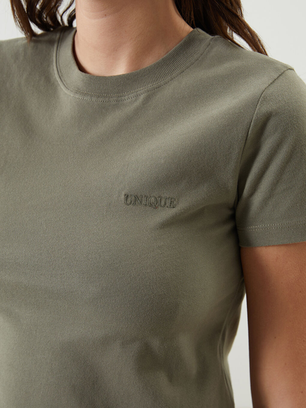 Crew Neck Embroidered Women's T-Shirt -S5N446Z8-R1D
