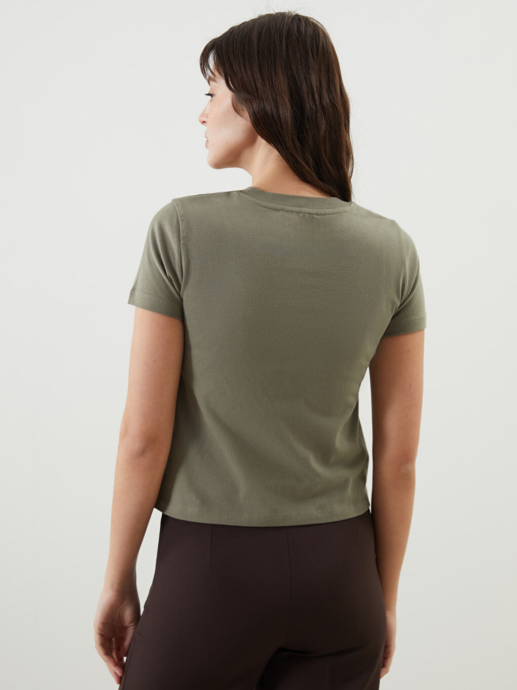 Crew Neck Embroidered Women's T-Shirt -S5N446Z8-R1D