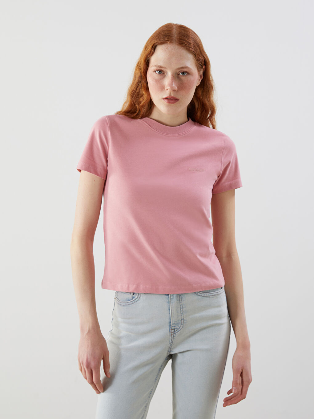 Crew Neck Embroidered Women's T-Shirt -S5N446Z8-GJZ
