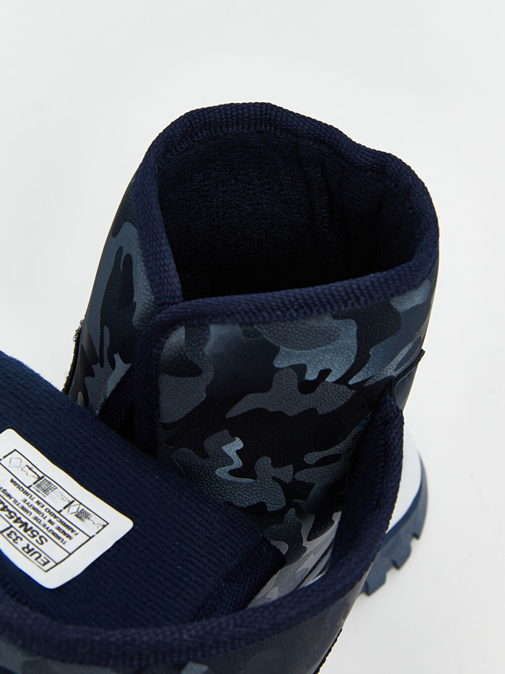 Lacivert Deri Görünümlü Erkek Çocuk Cırt Cırtlı  Kar Botu-4