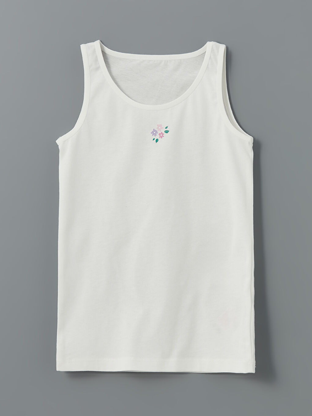 Ekru Bisiklet Yaka Kız Çocuk Atlet 2'li-1