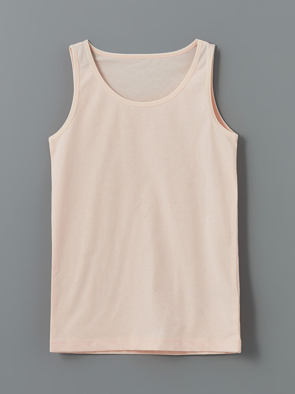 Ekru Bisiklet Yaka Kız Çocuk Atlet 2'li-2