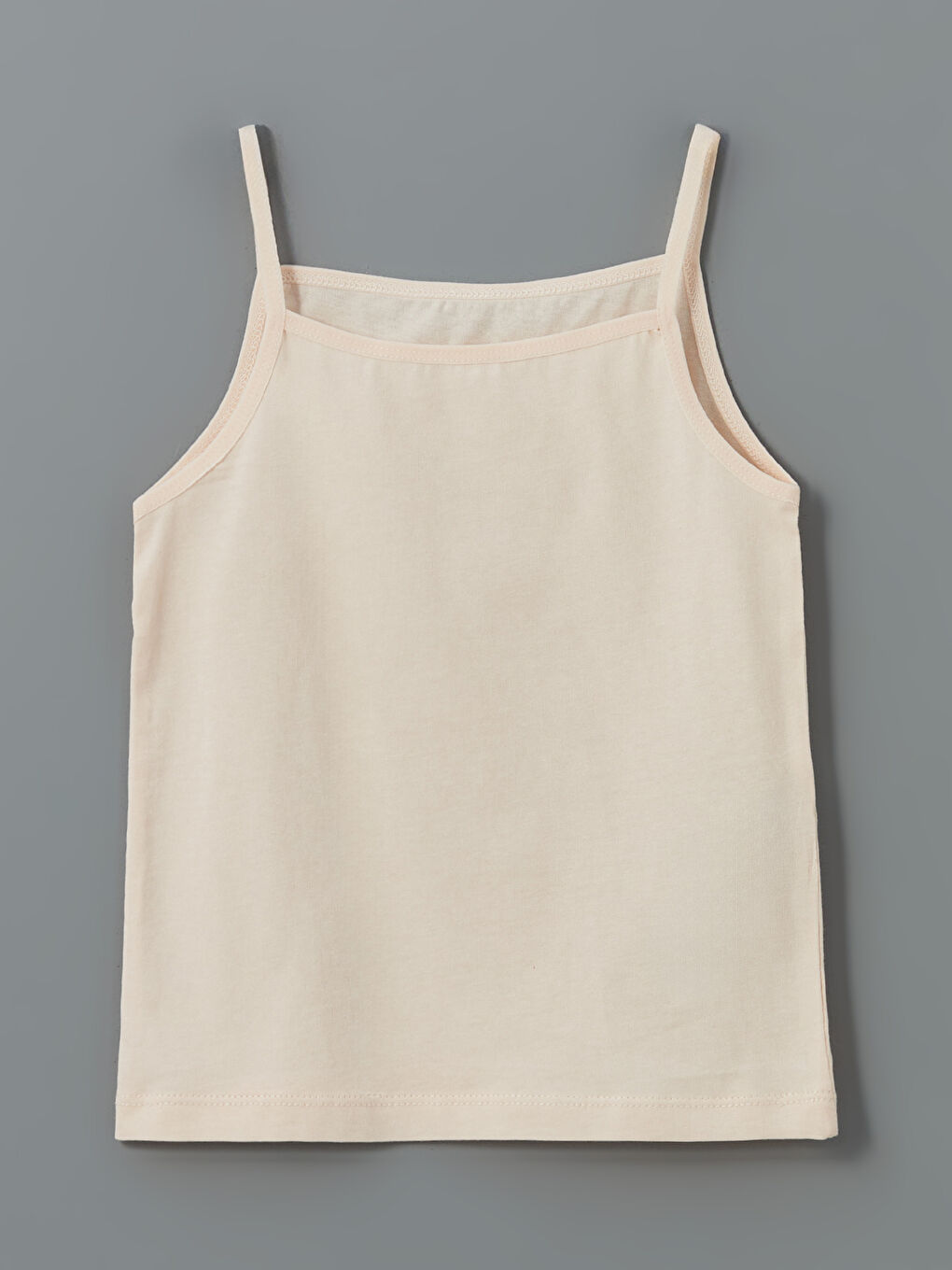 Ekru Kare Yaka Kız Çocuk Atlet 2'li-1