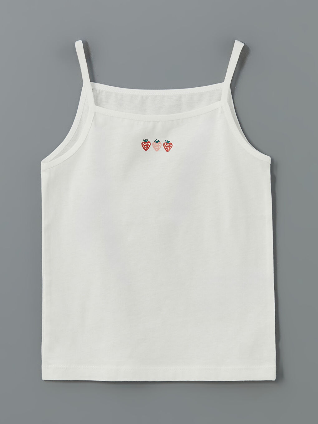 Ekru Kare Yaka Kız Çocuk Atlet 2'li-2