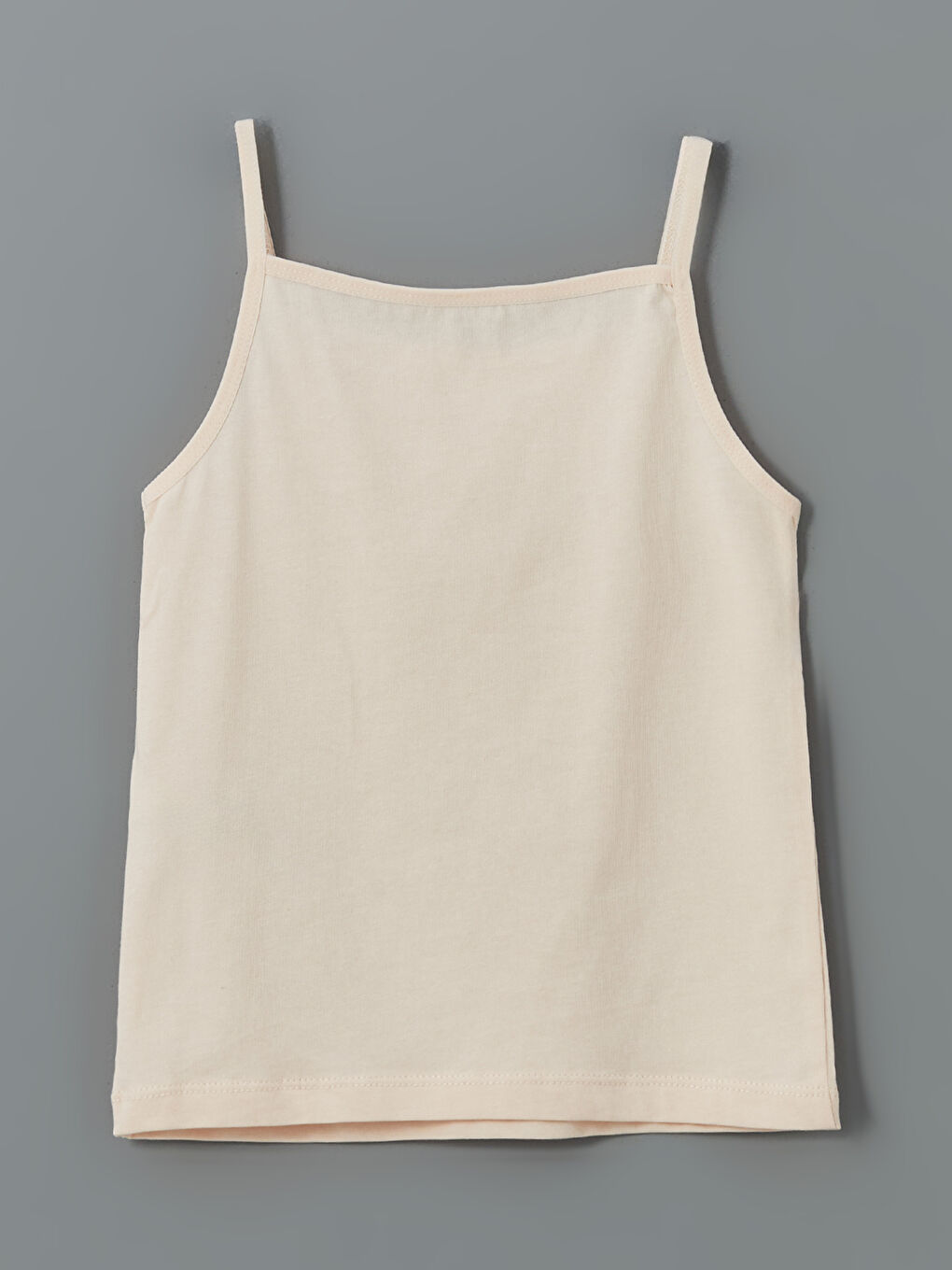 Ekru Kare Yaka Kız Çocuk Atlet 2'li-3