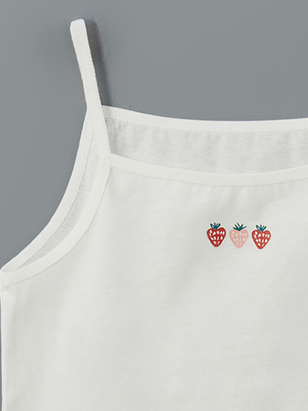 Ekru Kare Yaka Kız Çocuk Atlet 2'li-5