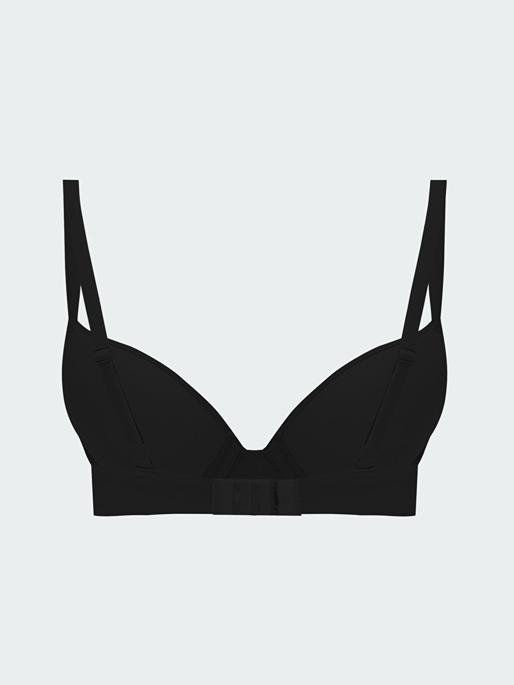 Siyah Balenli Dolgusuz Düz Tişört Sütyen-1