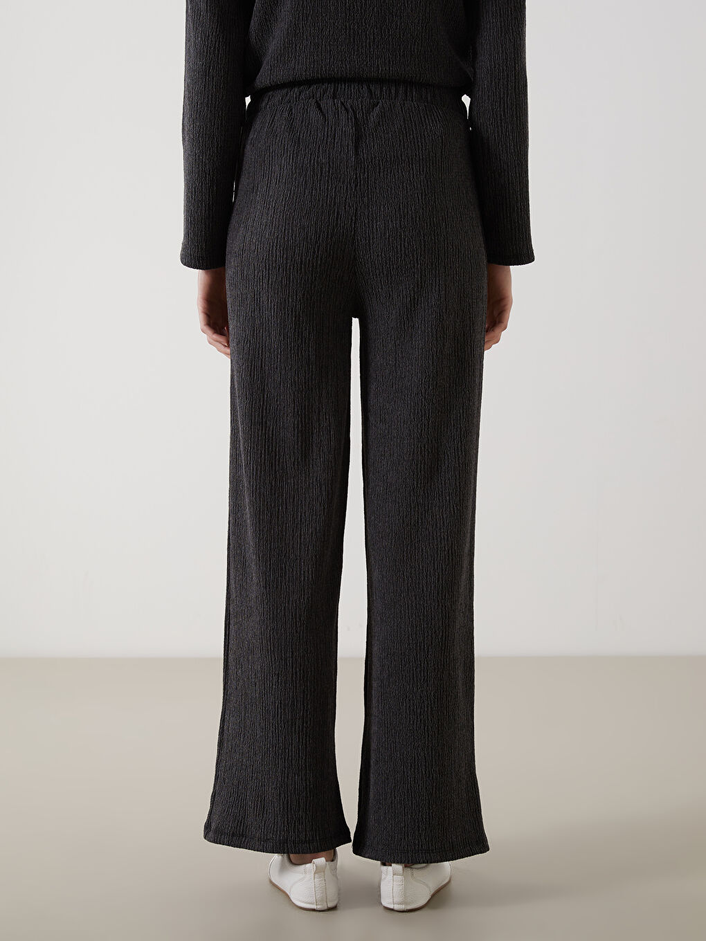 Elastic Waist Textured Women's Trousers -S5N502Z8-ZJ6