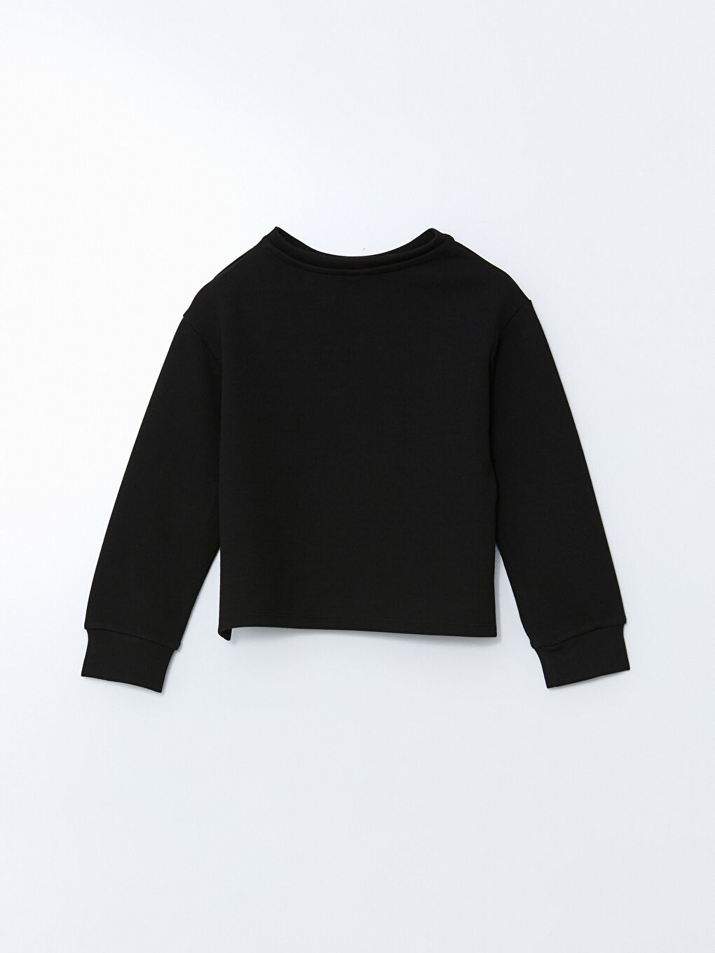 Siyah Bisiklet Yaka Kız Çocuk Tişört-2