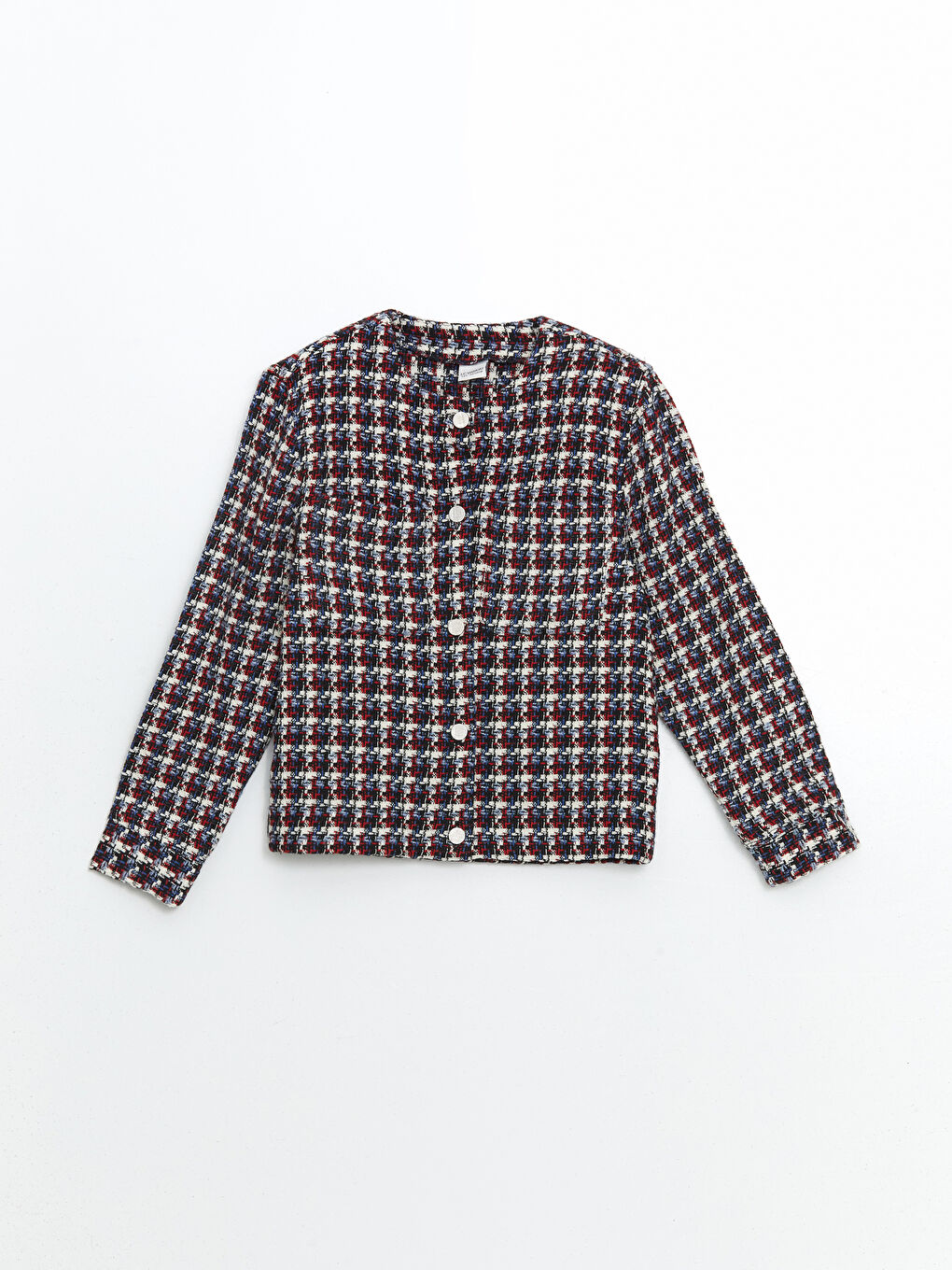 Siyah Bisiklet Yaka Kız Çocuk Tüvit Gömlek Ceket