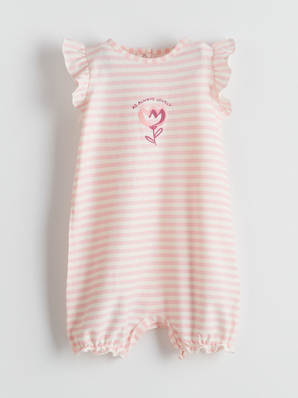 LCW baby Bej Bisiklet Yaka Kız Bebek Penye Tulum
